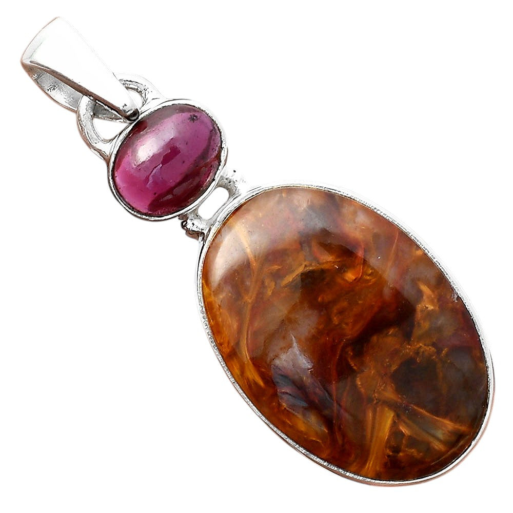 Natural Pietersite - Namibia & Garnet Pendant P-1098 SDP155969