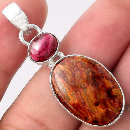 Natural Pietersite - Namibia & Garnet Pendant P-1098 SDP155974