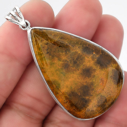 Natural Turkish Rainforest Chrysocolla Pendant P-1001 SDP156007