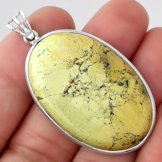Natural Lemon Chrysocolla - Brazil Pendant P-1001 SDP156026