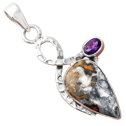 Indian Blanket Jasper & Amethyst Pendant P-1111 SDP156062