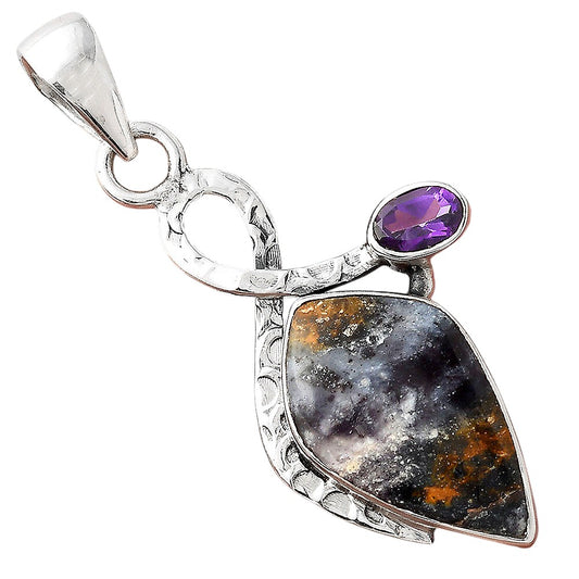Indian Blanket Jasper & Amethyst Pendant P-1111 SDP156077