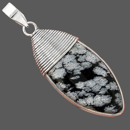 Natural Snow Flake Obsidian Pendant P-1411 SDP156081