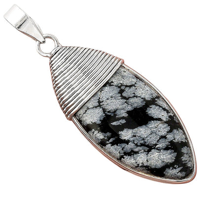 Natural Snow Flake Obsidian Pendant P-1411 SDP156081