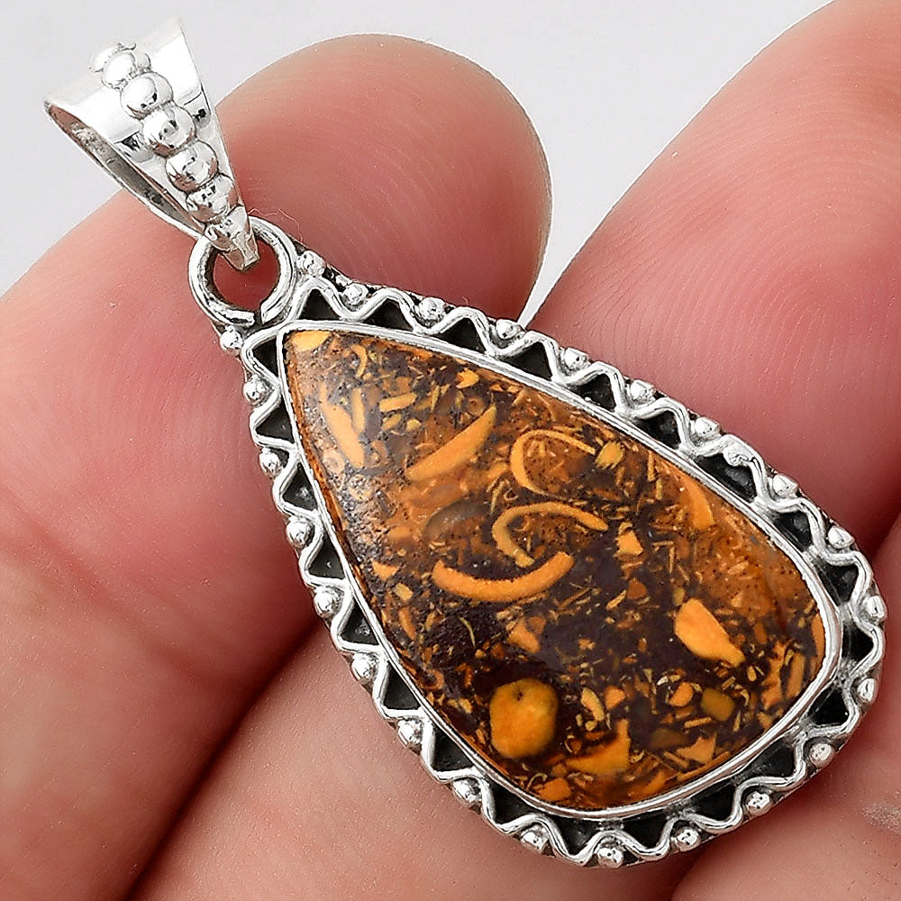 Natural Coquina Fossil Jasper - India Pendant P-1514 SDP156103