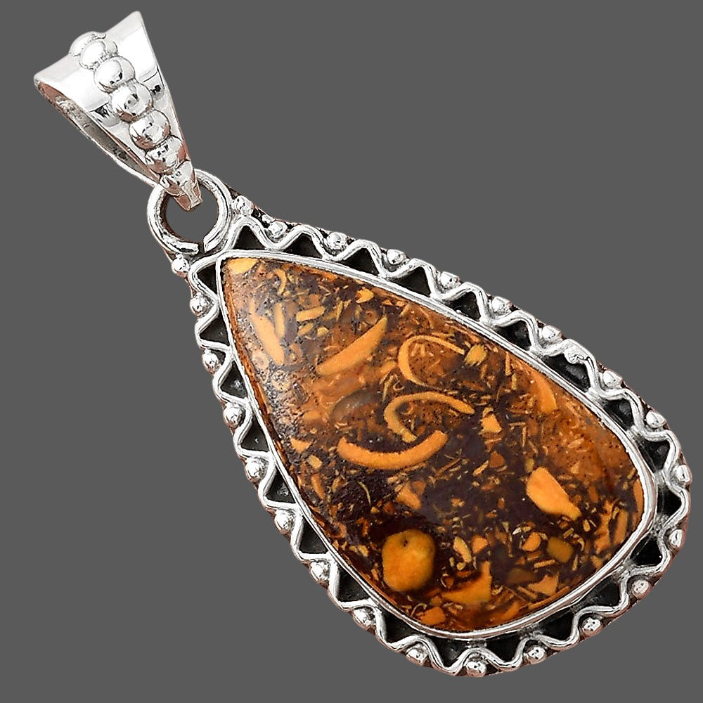 Natural Coquina Fossil Jasper - India Pendant P-1514 SDP156103
