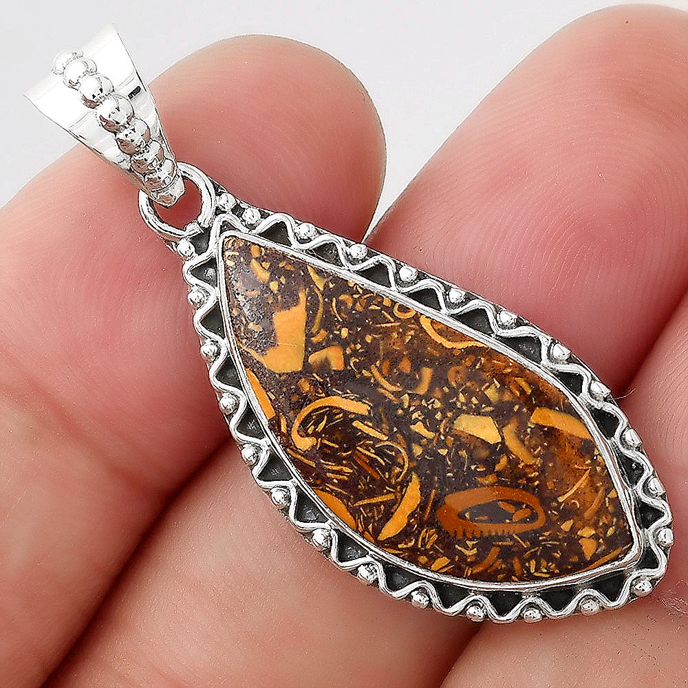 Natural Coquina Fossil Jasper - India Pendant P-1514 SDP156108