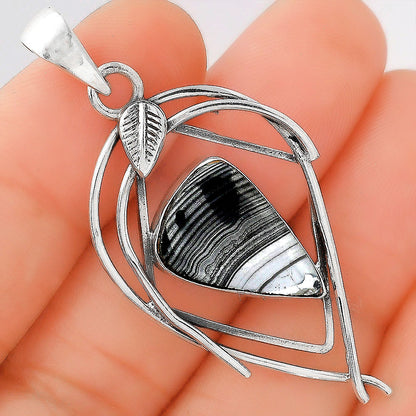 Crown Of Silver Psilomelane - Black Malachite Pendant P-1504 SDP156128