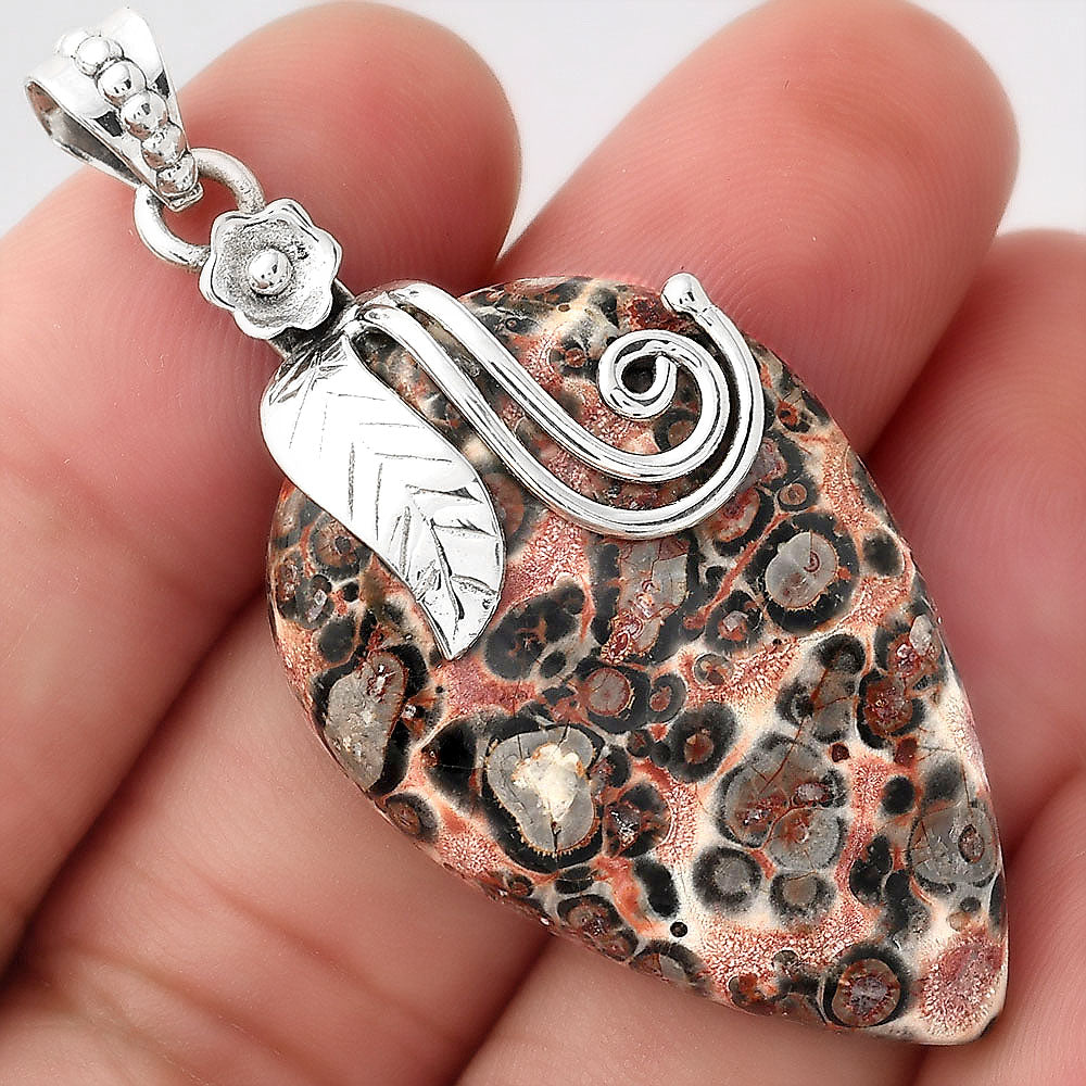 Natural Leopard Skin Jasper Pendant P-1582 SDP156131