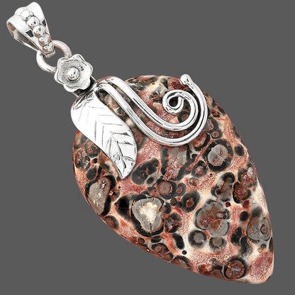 Natural Leopard Skin Jasper Pendant P-1582 SDP156131