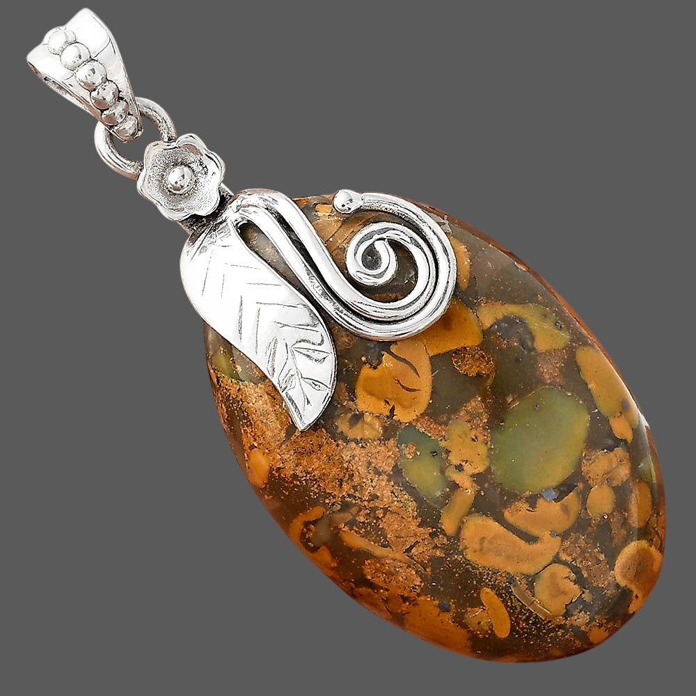 Natural Bamboo Jasper Pendant P-1582 SDP156137