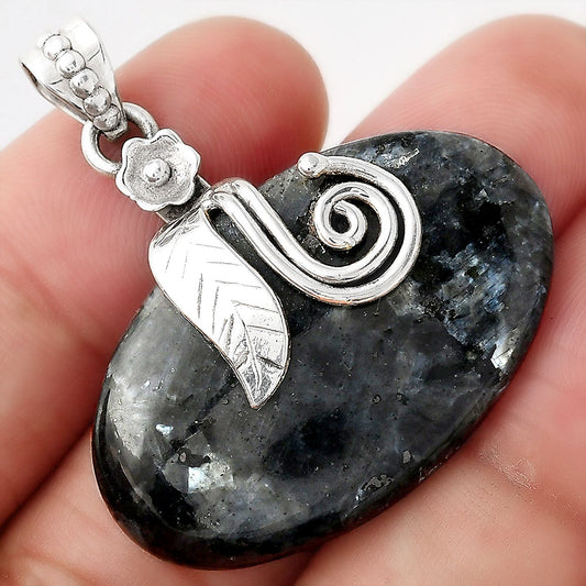 Larvikite Stone - Black Moonstone Pendant P-1582 SDP156141