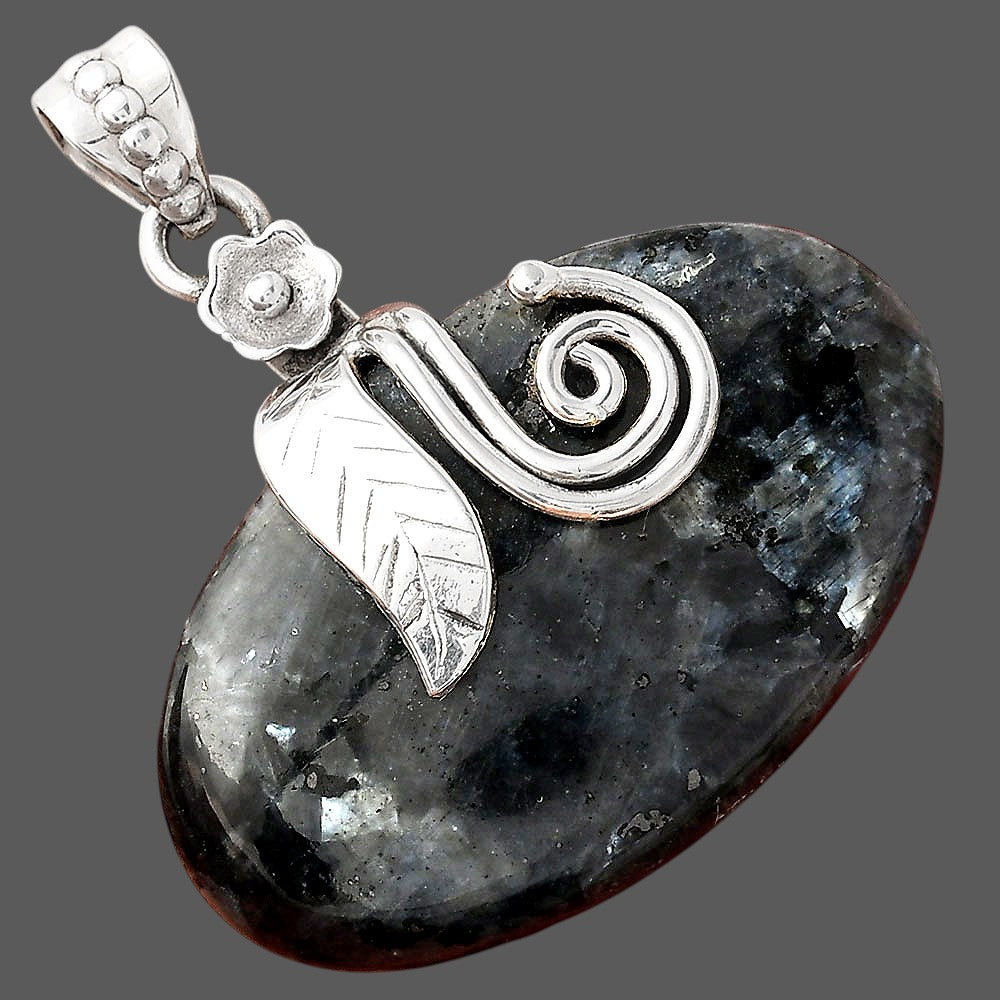 Larvikite Stone - Black Moonstone Pendant P-1582 SDP156141