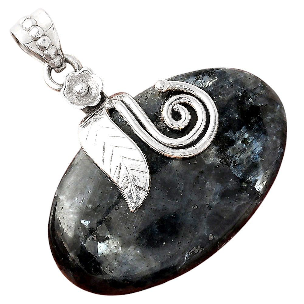 Larvikite Stone - Black Moonstone Pendant P-1582 SDP156141