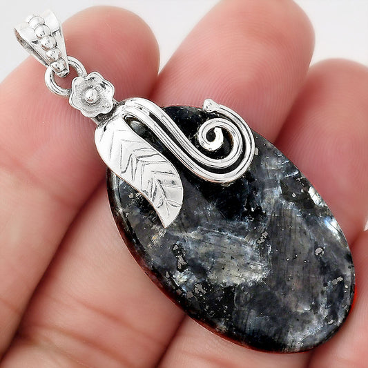 Larvikite Stone - Black Moonstone Pendant P-1582 SDP156143