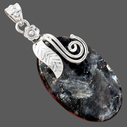 Larvikite Stone - Black Moonstone Pendant P-1582 SDP156143