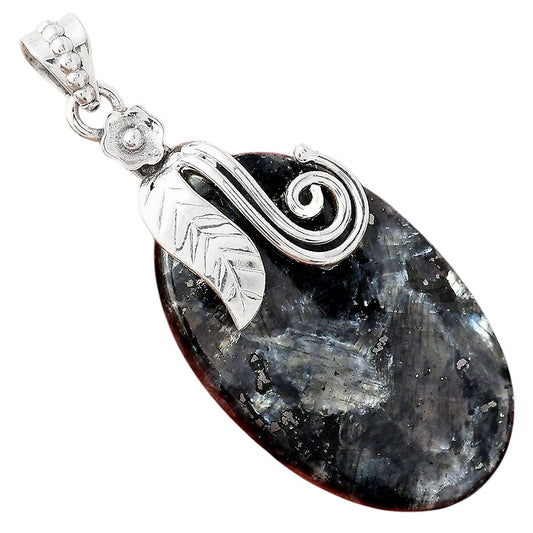 Larvikite Stone - Black Moonstone Pendant P-1582 SDP156143