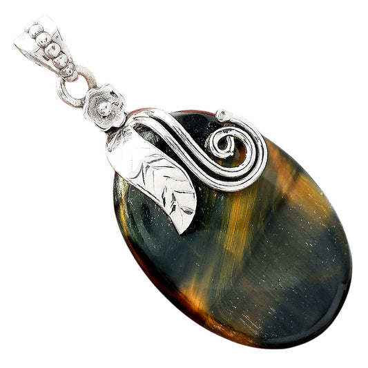 Natural Blue Tiger Eye Pendant P-1582 SDP156144