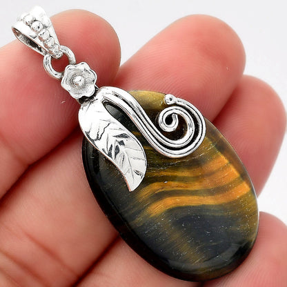 Natural Blue Tiger Eye Pendant P-1582 SDP156145