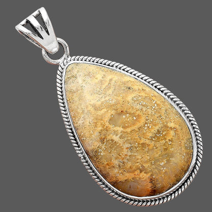 Natural Flower Fossil Coral Pendant P-1056 SDP156179