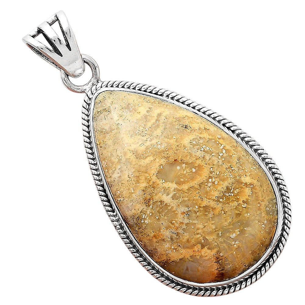 Natural Flower Fossil Coral Pendant P-1056 SDP156179