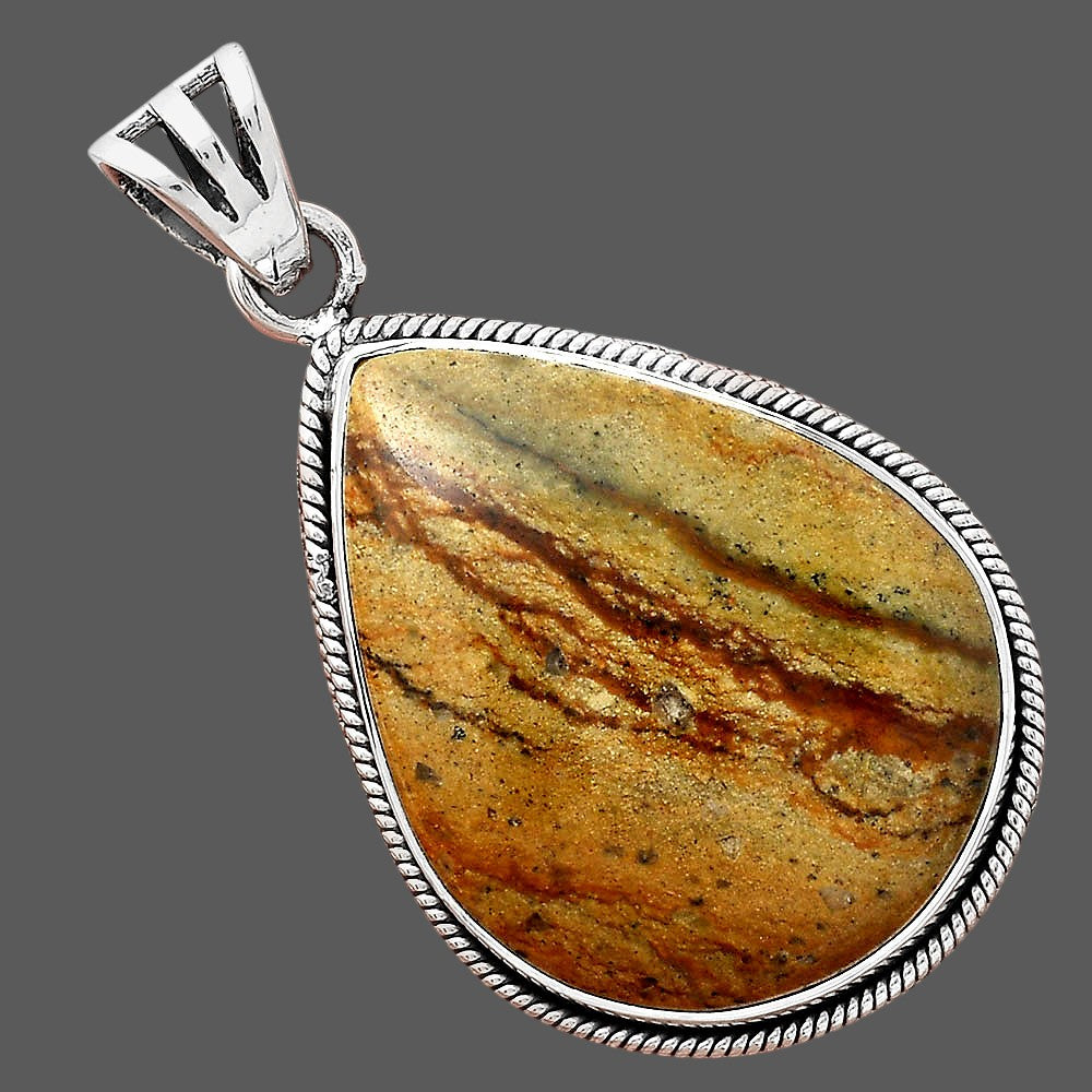 Natural Rocky Butte Picture Jasper Pendant P-1056 SDP156224