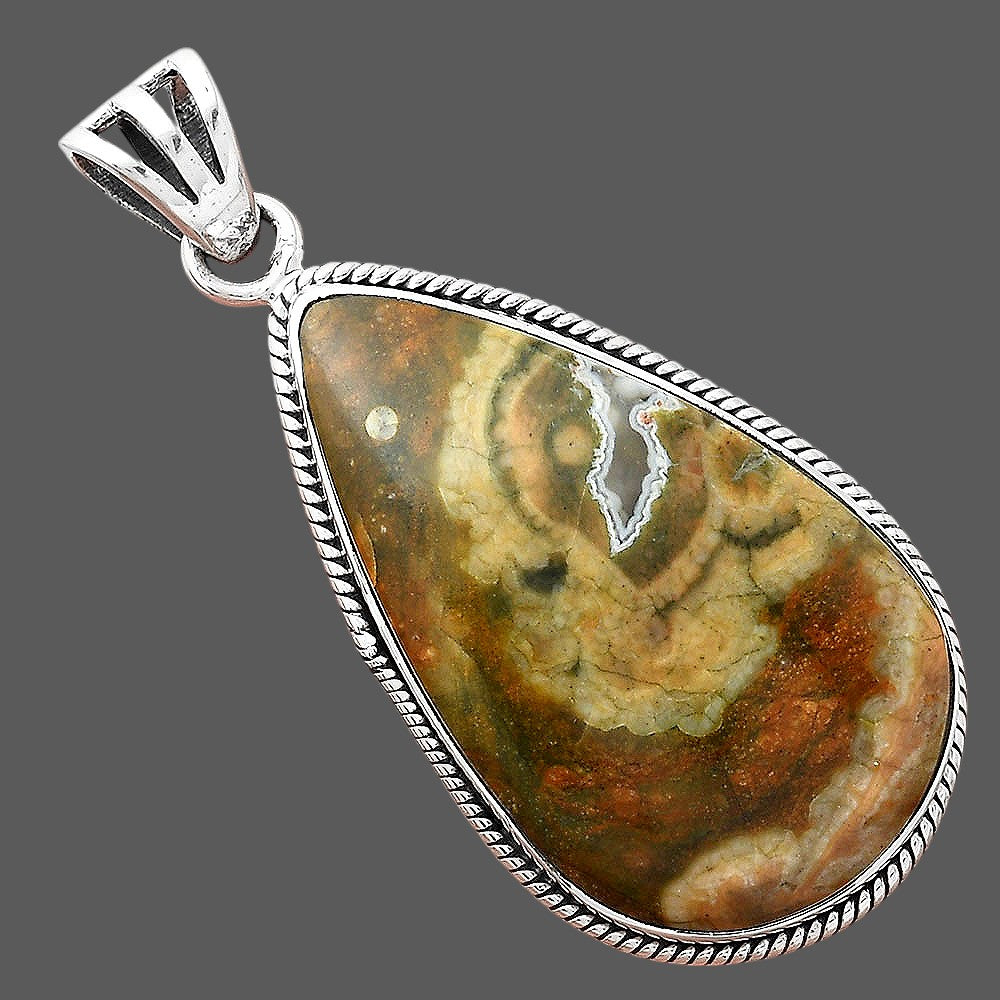 Natural Rhyolite - Rainforest Jasper Pendant P-1056 SDP156234