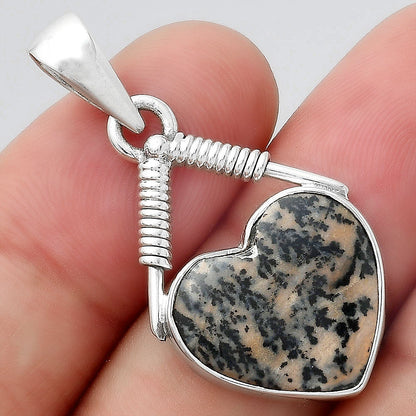 Heart Russian Honey Dendrite Opal Pendant P-1600 SDP156244