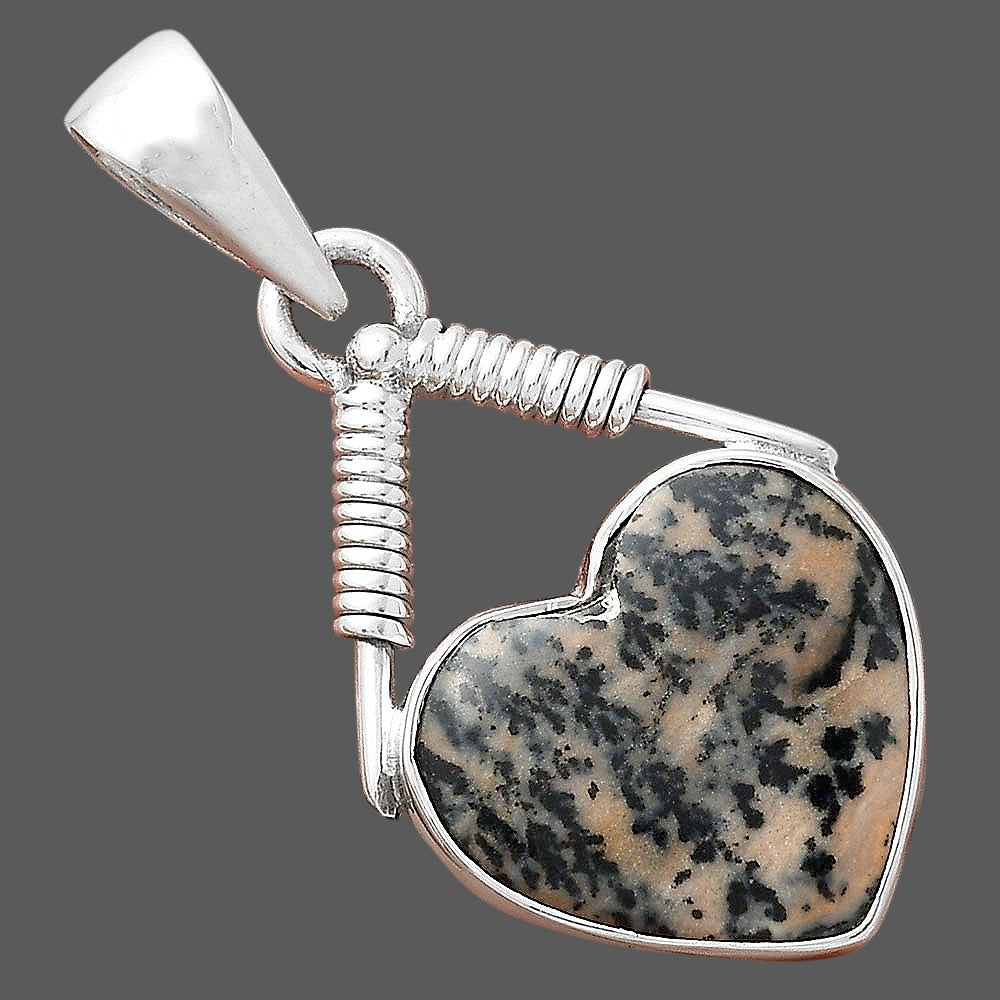 Heart Russian Honey Dendrite Opal Pendant P-1600 SDP156244