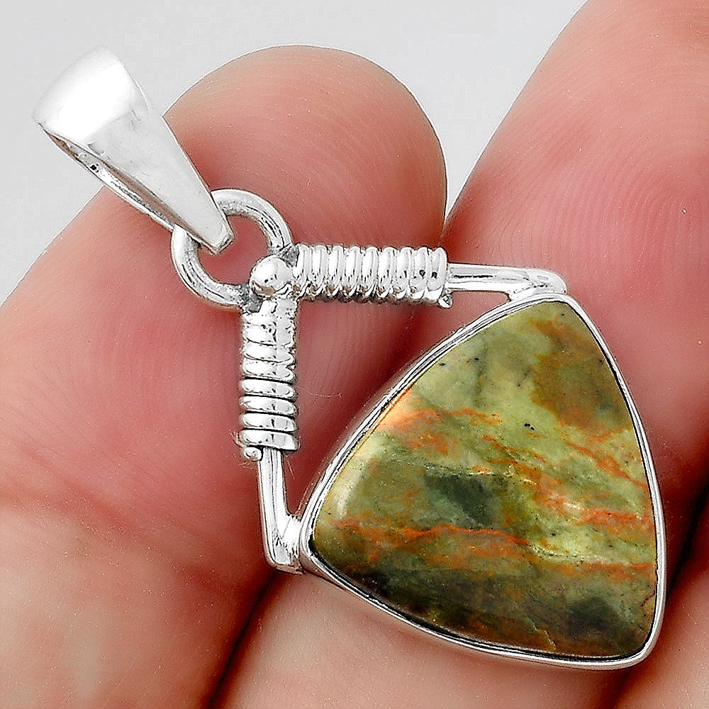 Natural Turkish Rainforest Chrysocolla Pendant P-1600 SDP156254