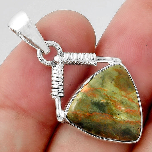 Natural Turkish Rainforest Chrysocolla Pendant P-1600 SDP156254