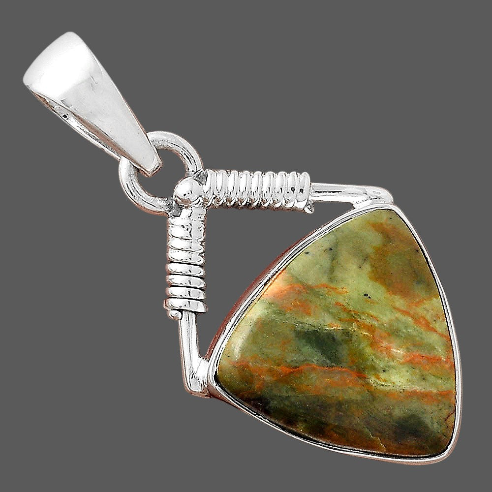 Natural Turkish Rainforest Chrysocolla Pendant P-1600 SDP156254