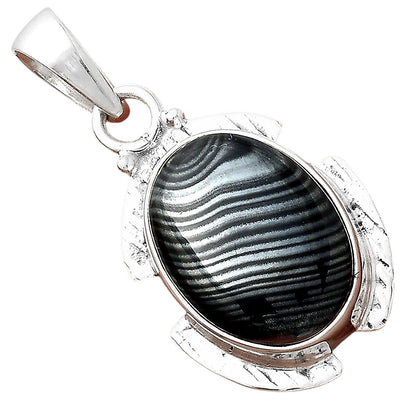 Crown Of Silver Psilomelane - Black Malachite Pendant P-1705 SDP156264