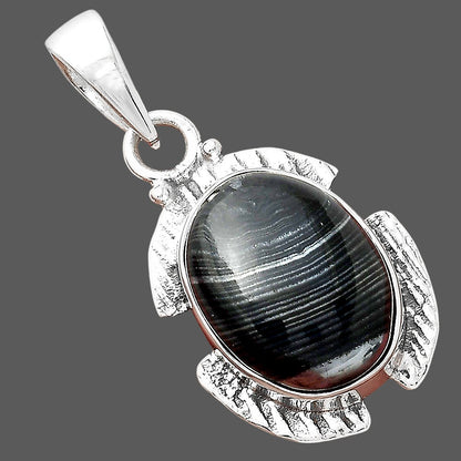 Crown Of Silver Psilomelane - Black Malachite Pendant P-1705 SDP156269