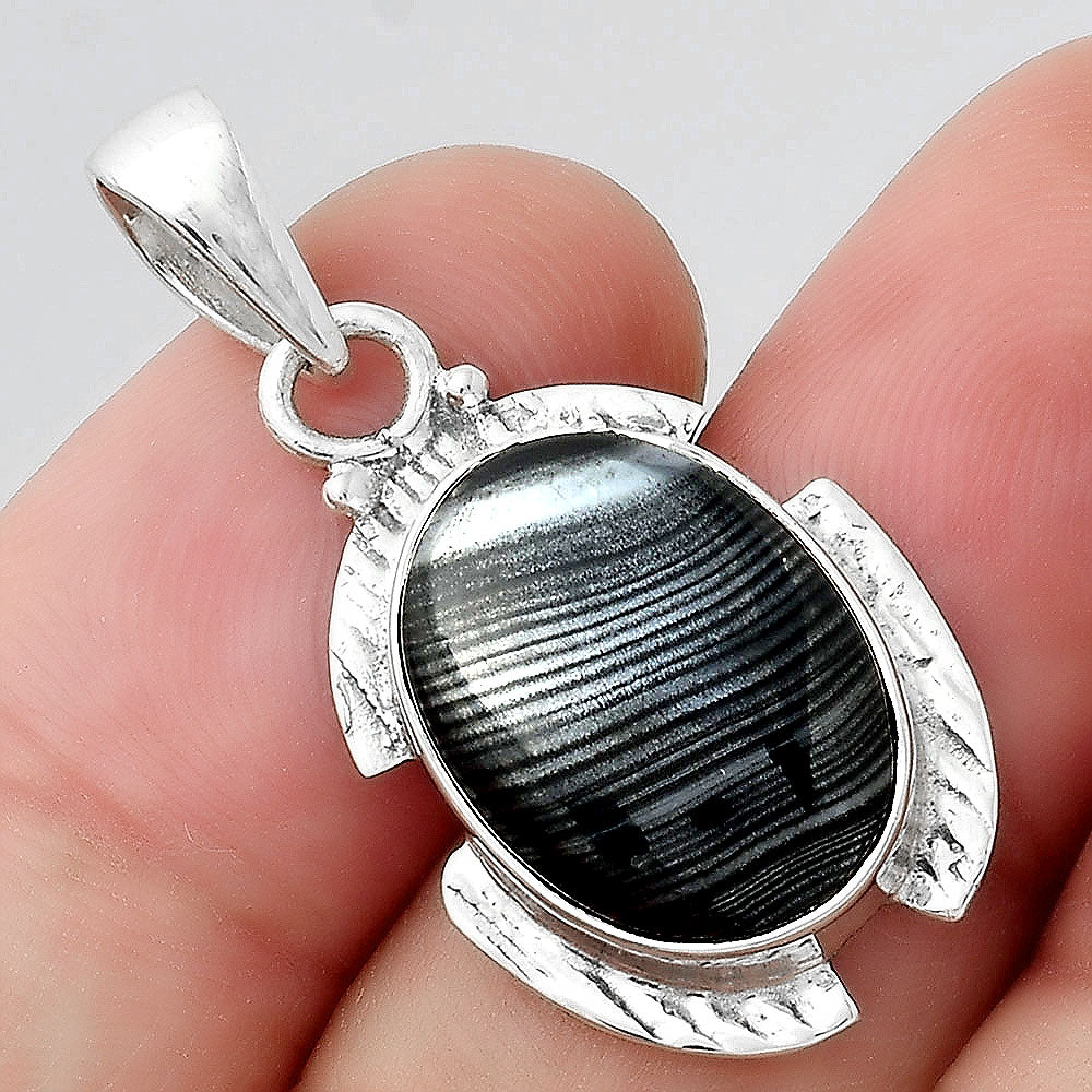 Crown Of Silver Psilomelane - Black Malachite Pendant P-1705 SDP156272