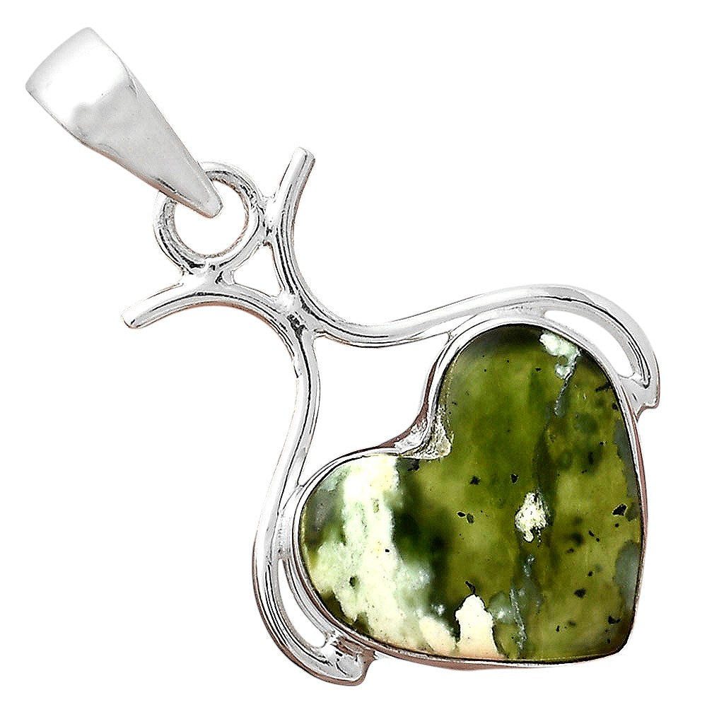 Heart Natural Chrome Chalcedony Pendant P-1592 SDP156277