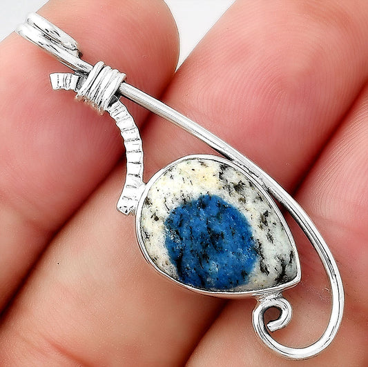 Natural K2 Blue - Azurite In Quartz Pendant P-1682 SDP156291