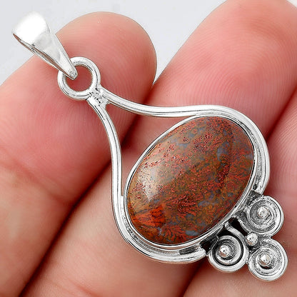 Natural Red Moss Agate Pendant P-1473 SDP156295