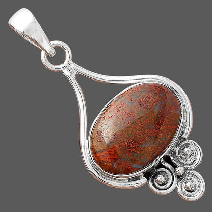 Natural Red Moss Agate Pendant P-1473 SDP156295