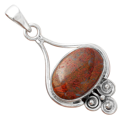 Natural Red Moss Agate Pendant P-1473 SDP156295