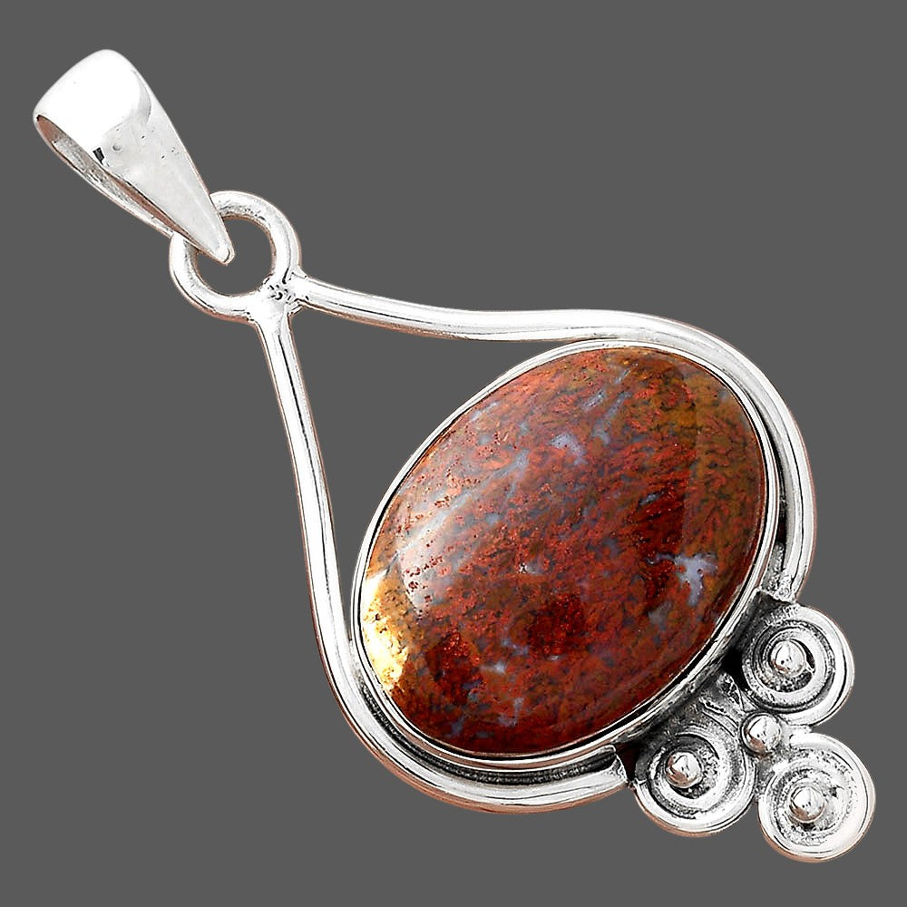 Natural Red Moss Agate Pendant P-1473 SDP156297