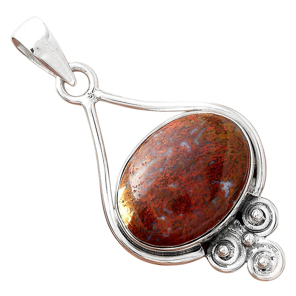 Natural Red Moss Agate Pendant P-1473 SDP156297