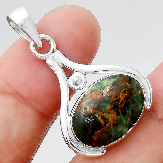 Natural Turkish Rainforest Chrysocolla Pendant P-1407 SDP156346