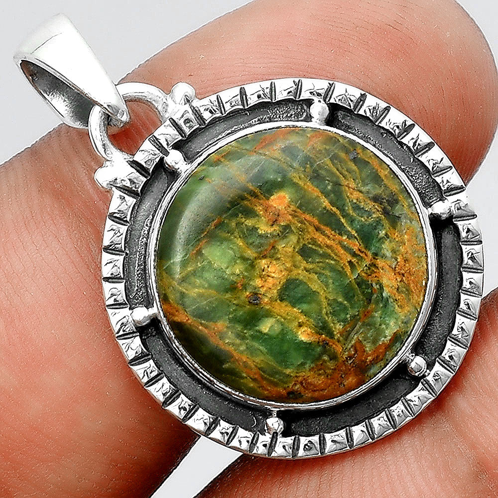 Natural Turkish Rainforest Chrysocolla Pendant P-1495 SDP156412