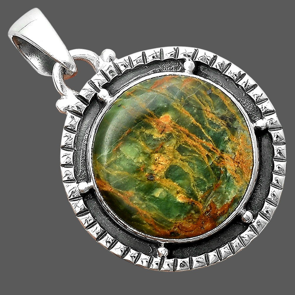 Natural Turkish Rainforest Chrysocolla Pendant P-1495 SDP156412