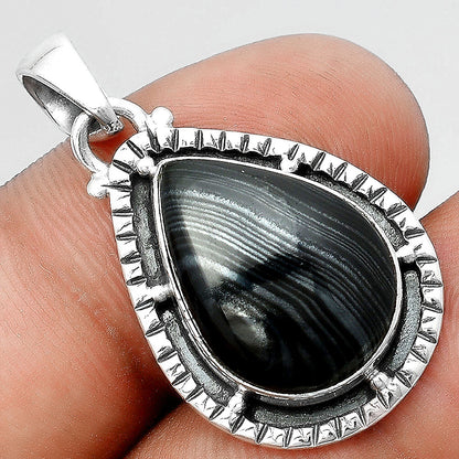 Crown Of Silver Psilomelane - Black Malachite Pendant P-1495 SDP156414