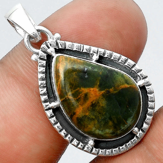 Natural Turkish Rainforest Chrysocolla Pendant P-1495 SDP156417
