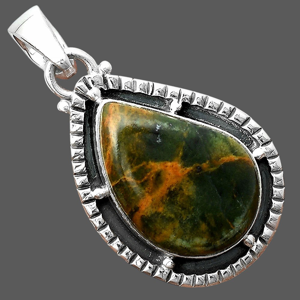Natural Turkish Rainforest Chrysocolla Pendant P-1495 SDP156417