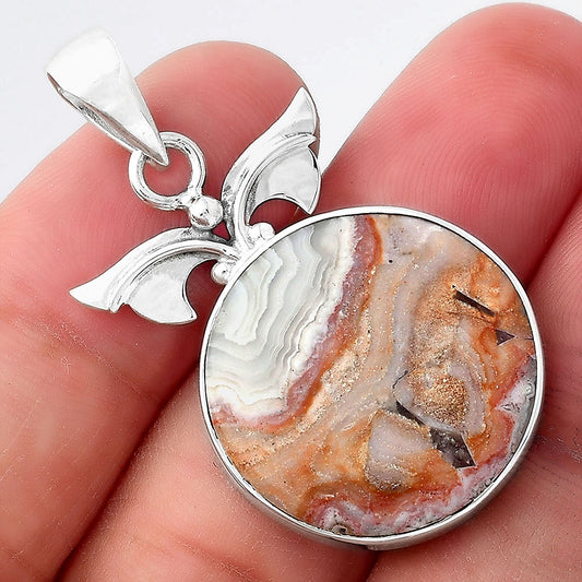 Natural Laguna Lace Agate - Mexican Pendant P-1547 SDP156420