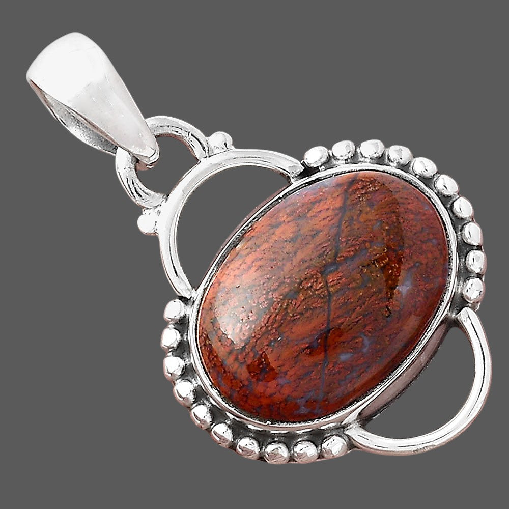 Natural Red Moss Agate Pendant P-1639 SDP156435
